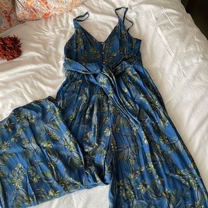 Free People Wide Leg Floral Jumpsuit
